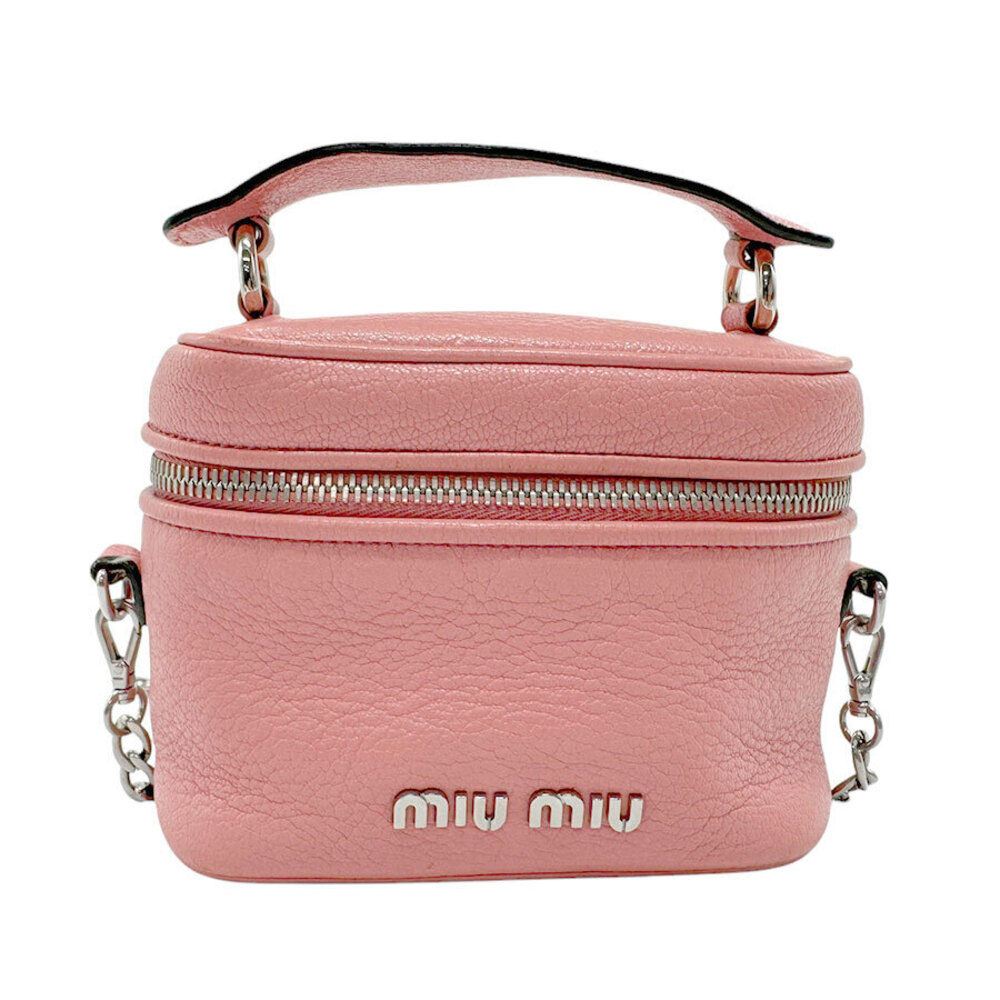 Miu MIu 2way Shoulder Bag leather pink